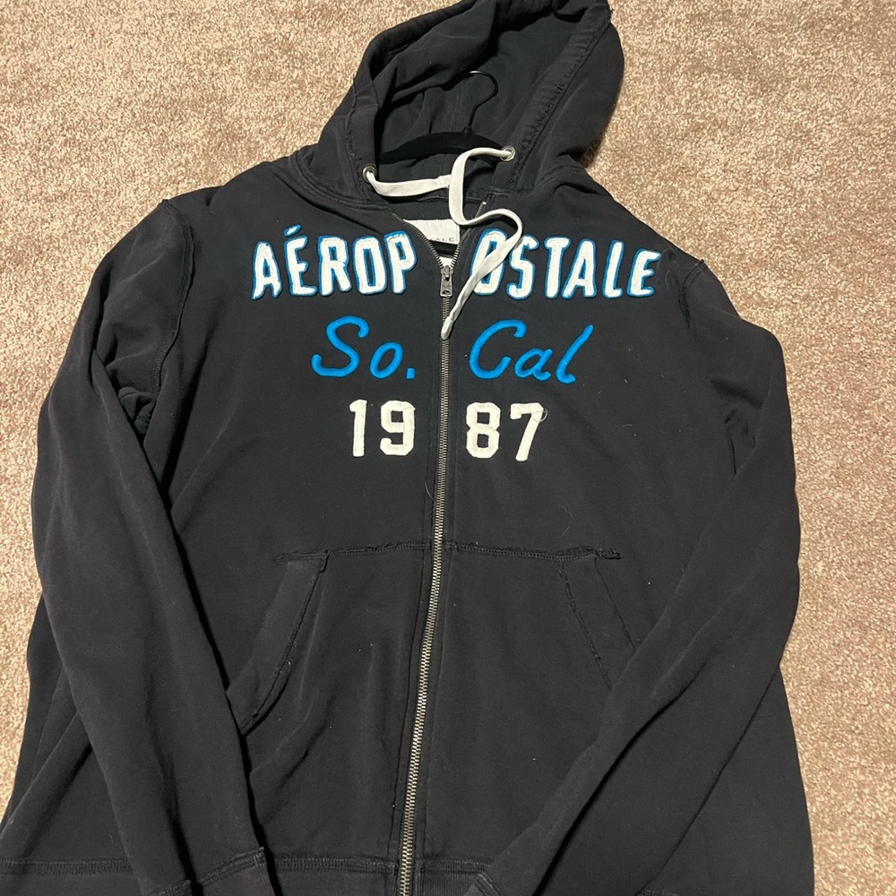 Aeropostale Black Zip-Up Jacket